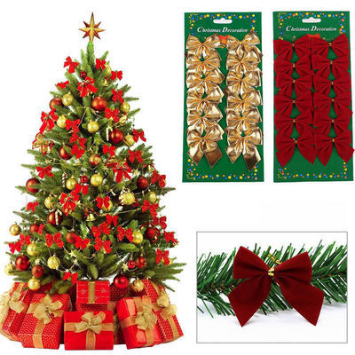 christmas decorations bowknot Christmas tree decoration 12pc