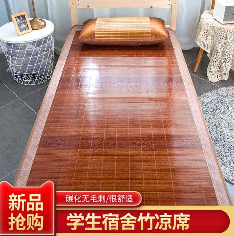 学生凉席90公分裸睡宿舍单人床用女孩可折叠1.2米网红空调竹席