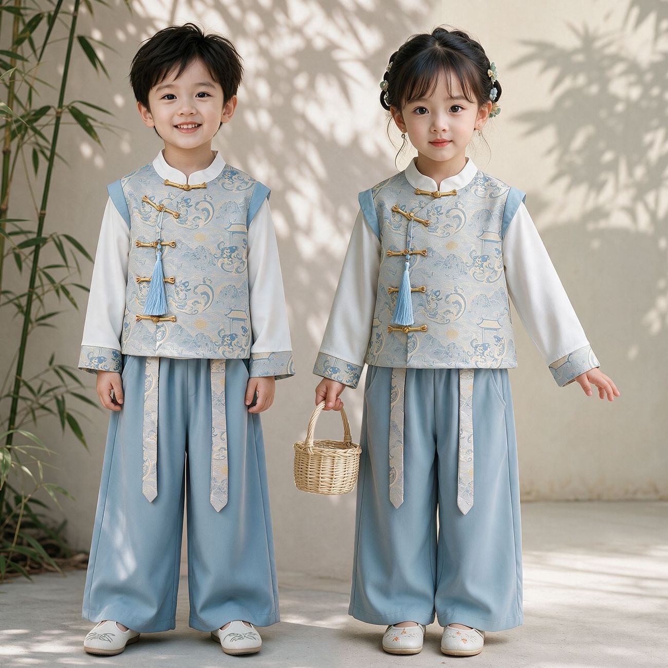 汉服男童春秋季长袖幼儿园中秋节演出服唐装儿童中国风古装两件套