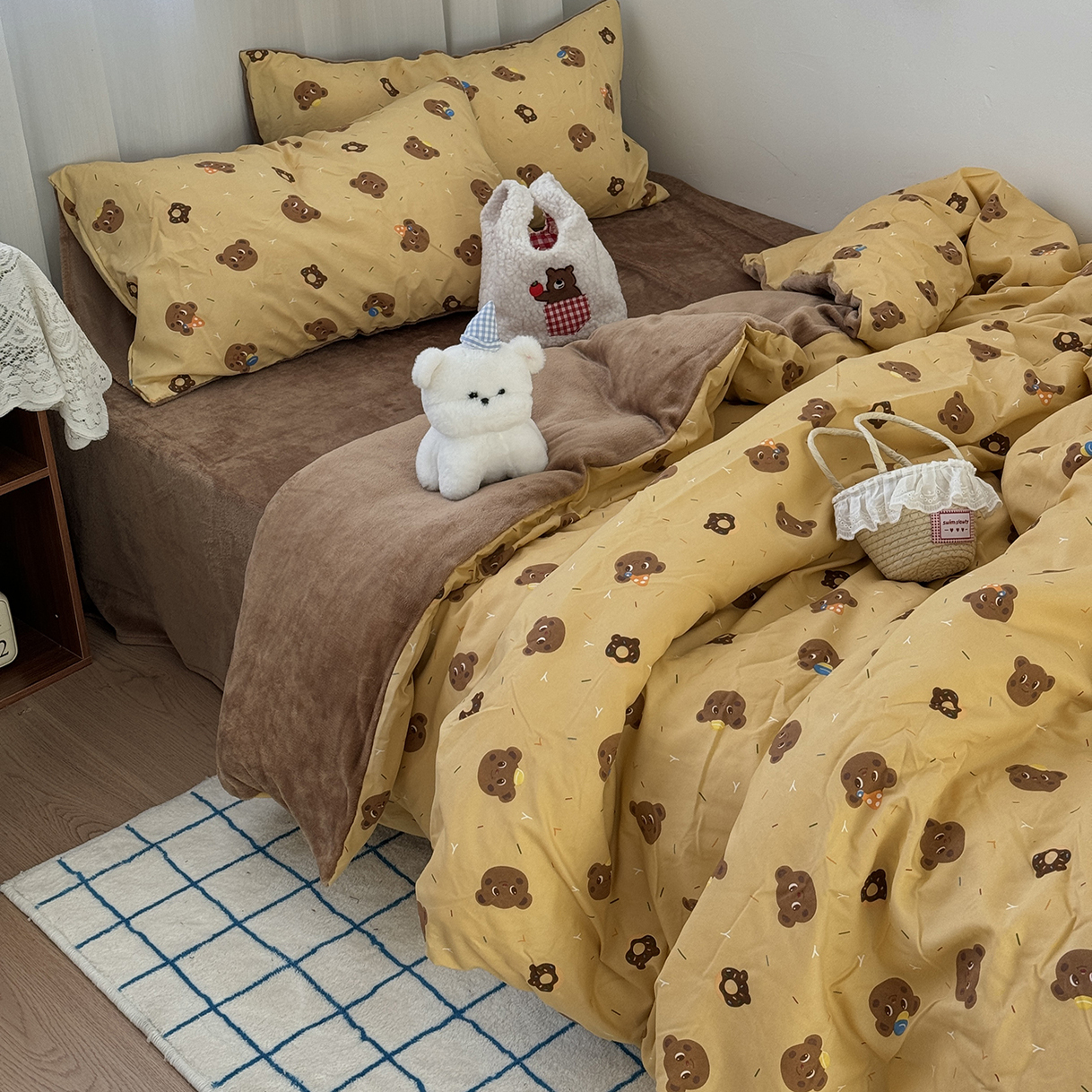 冬季舒适牛奶绒四件套【防静电】