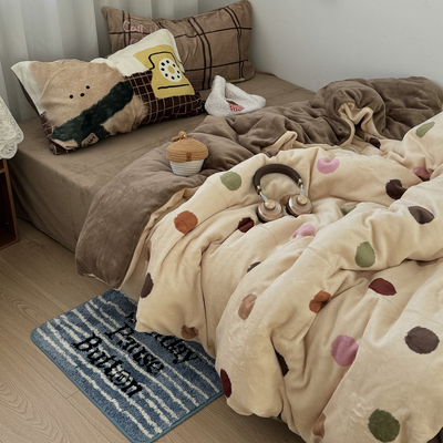 保暖舒适牛奶绒四件套【可机洗】