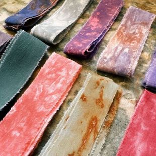 植物染多色彩手撕布条手机链布绳一米长编织手工diy制作晕染纯色