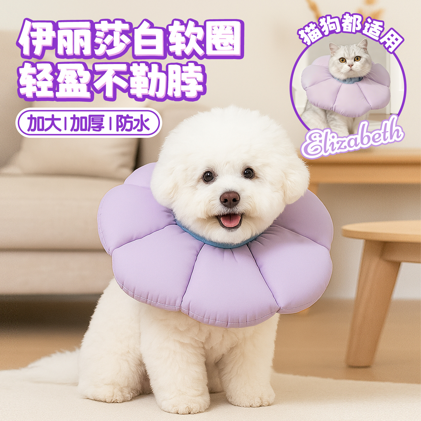 宠物狗猫咪伊丽莎白软圈不勒脖