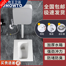 正品 便盆虹吸大口径蹲厕 陶瓷蹲便器家用水箱套装 卫生间防臭蹲坑式