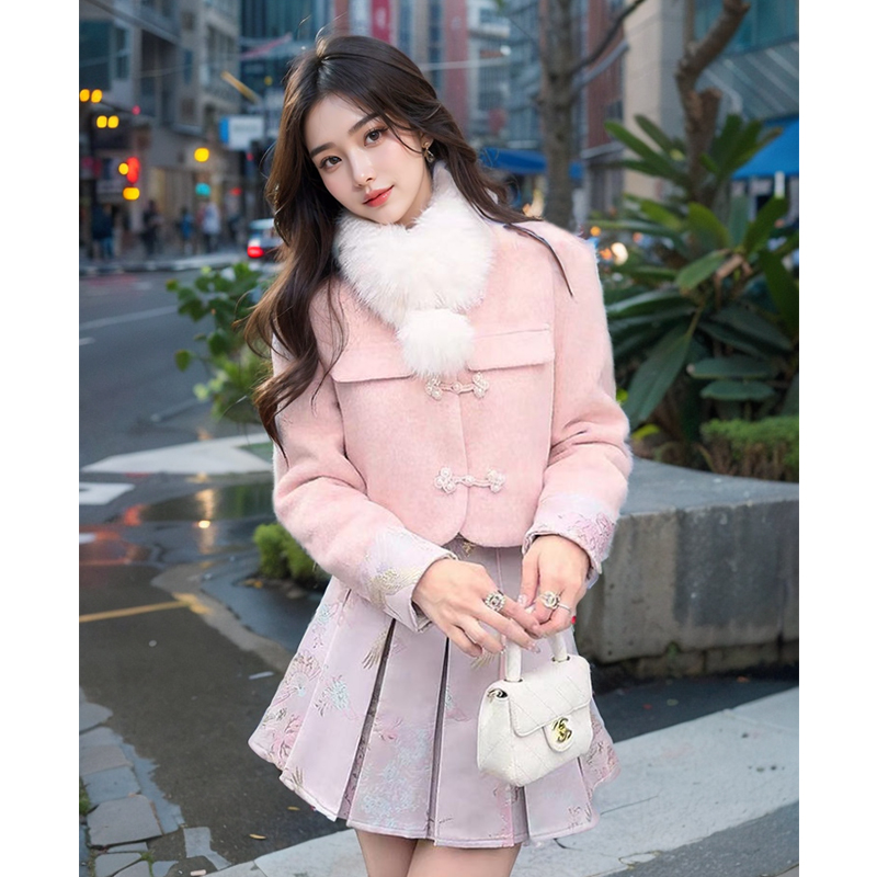 新中式古风盘扣两件套套装新款改良版上衣半身裙两件套装古风女装