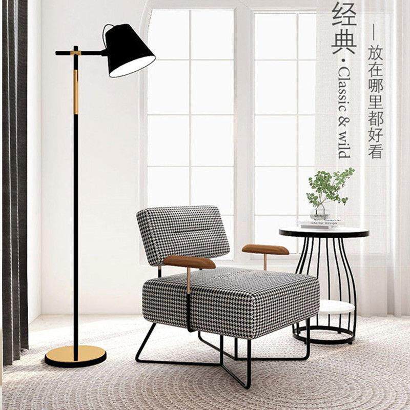 美式沙发椅 客厅单椅 千鸟格椅老虎椅单人高背椅书房休闲椅躺椅