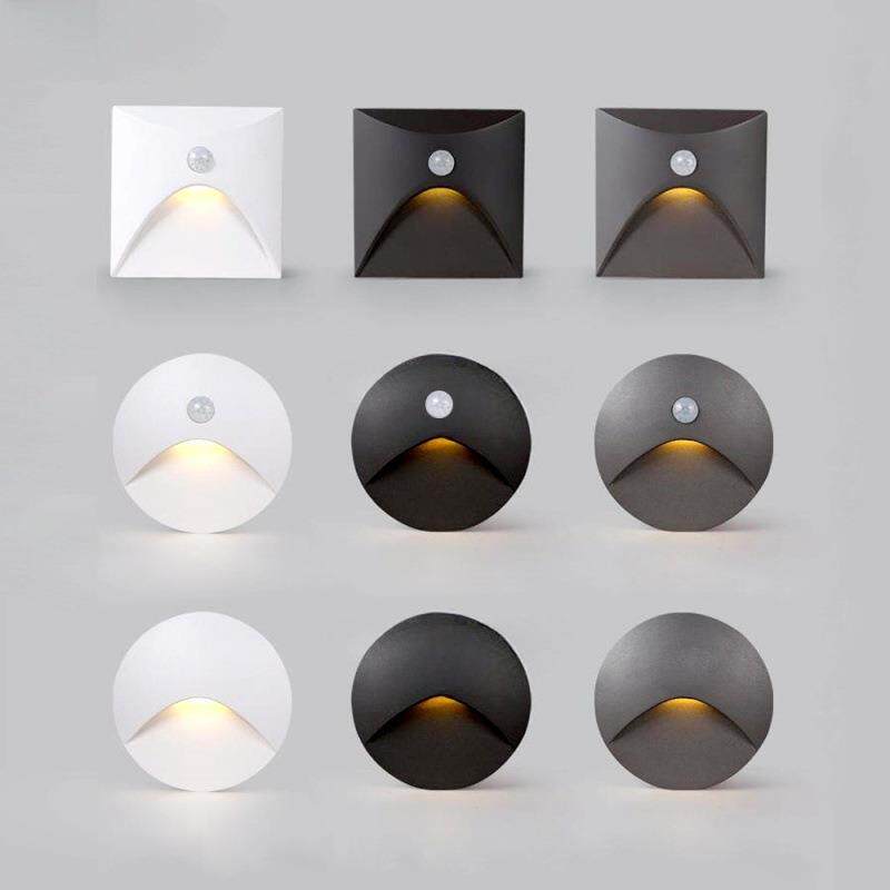 人体感应地脚灯户外防水墙角灯嵌入式声光控侧壁灯台阶灯小夜灯