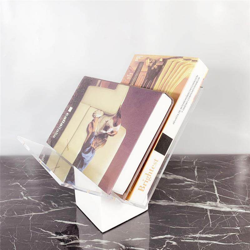 现代简约大理石亚克力书架书档书报夹摆件样板房售楼处软装饰品