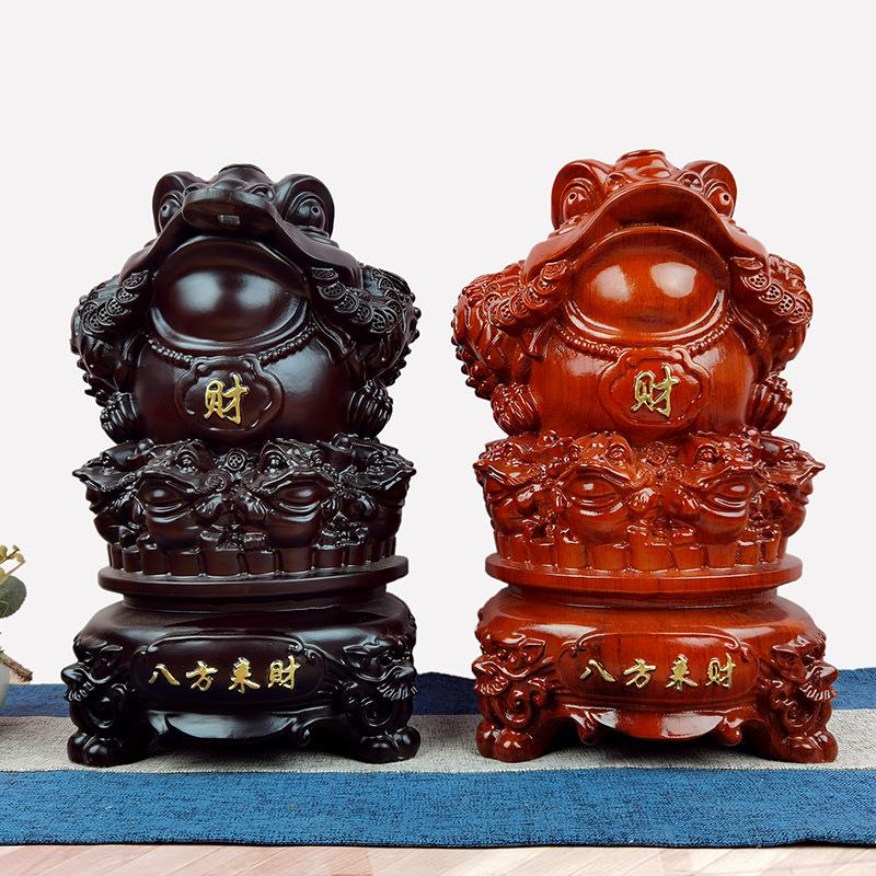 35/50CM花梨八方来金蟾实木礼品金蝉实木雕刻摆件