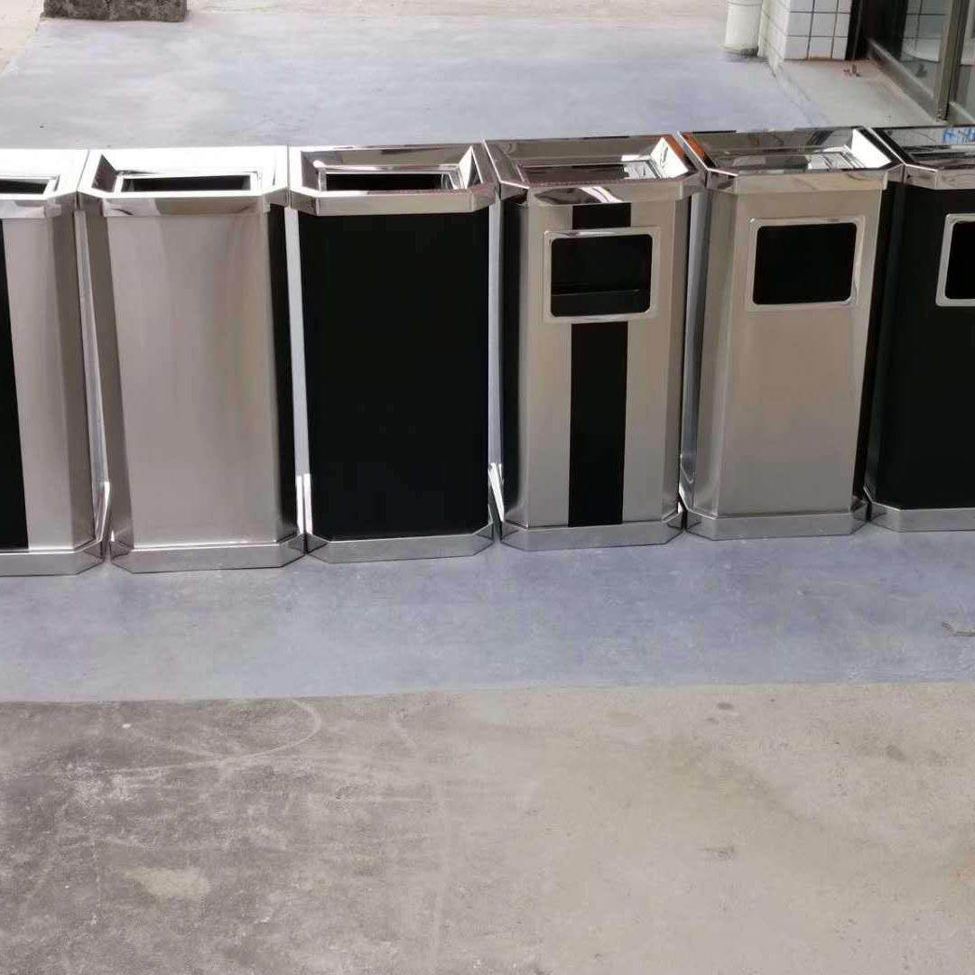 酒店大堂垃圾箱不锈钢果皮桶室内烟灰桶电梯口楼道走廊垃圾桶