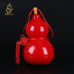 亚腰木栓天然彩绘葫芦吉祥图案工艺葫芦摆件中国结葫芦小葫芦