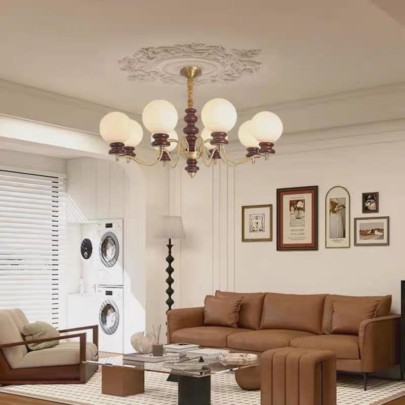 法式中古灯客厅吊灯美式卧室魔豆吊灯高级感大厅楼梯餐厅吊灯