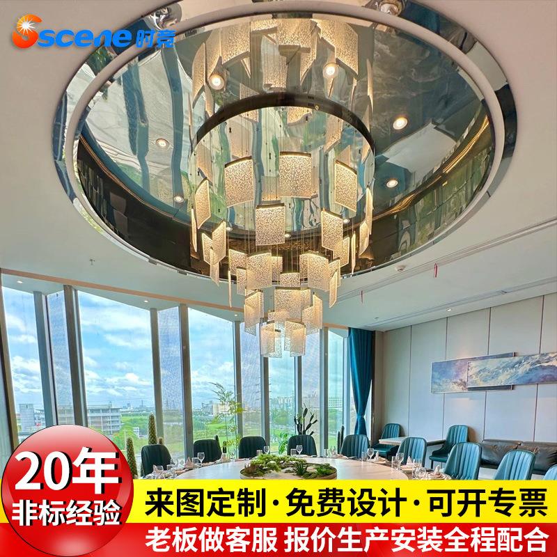 复式楼大吊灯别墅客厅定制酒店大堂售楼部轻奢灯具大气楼梯长吊灯