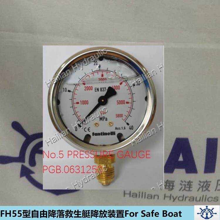液压表pressure gauge船舶自由降落式救生艇降放装置压力表