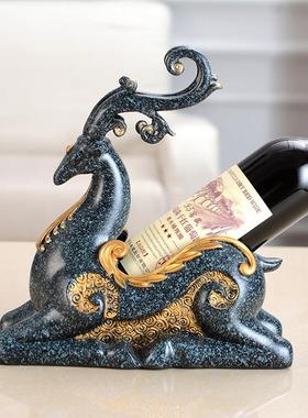 树脂工艺品客厅创意红酒架摆件家居酒柜隔板装饰品现代北欧风情鹿