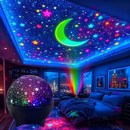 家用星空灯卧室小夜灯家庭聚会节日氛围灯七彩投影灯