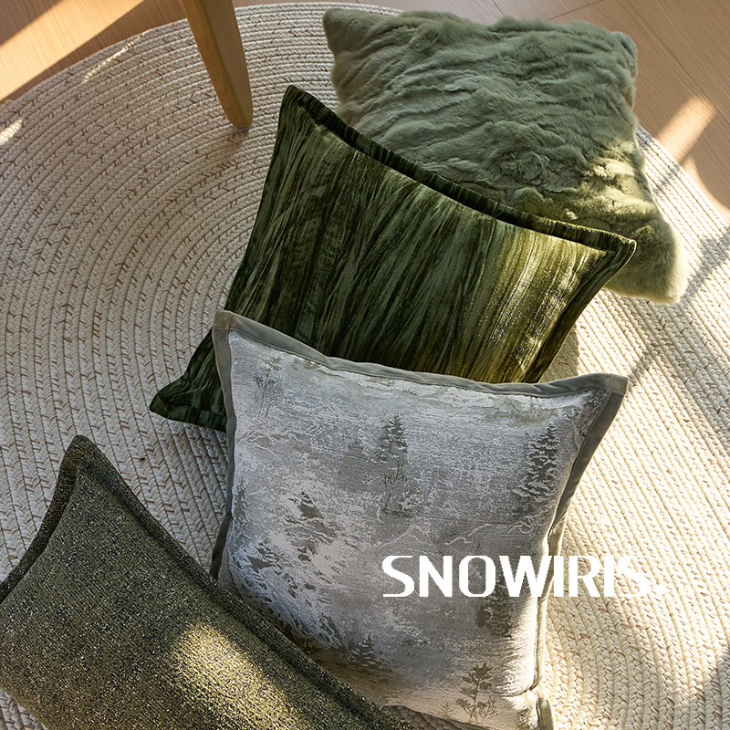 轻奢风复古绿沙发抱枕高级客厅