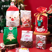 50pcs Christmas Wedding Candy Cookie Gift Bag Self Stand Hol