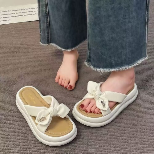 厚底蝴蝶结拖鞋女夏季外穿
