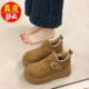 女款 2025冬季 新款 品牌真皮厚底增高加绒勃肯鞋 软底棉鞋 保暖雪地靴