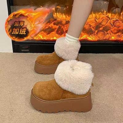 真皮毛毛雪地靴女加绒保暖羊毛