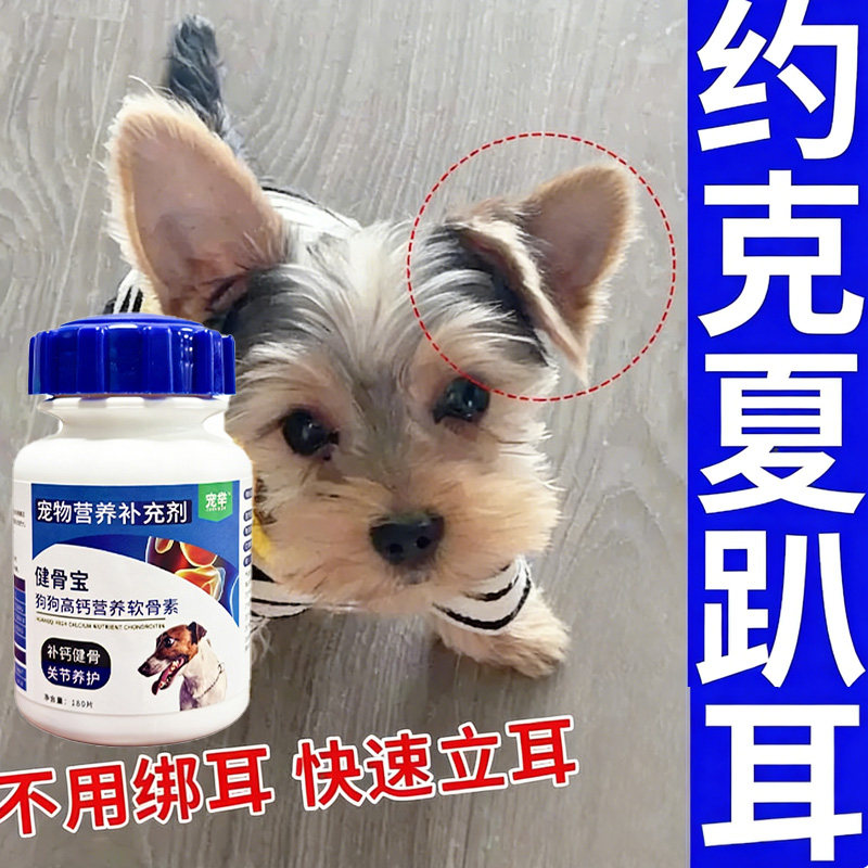 约克夏犬立耳专用补钙健骨宝促狗耳朵立不起来全阶段营养补充钙片
