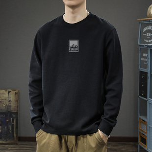 宽松卫衣男螺纹螺口打底衫 潮流秋冬款 上衣服 t恤男士 260克纯棉长袖