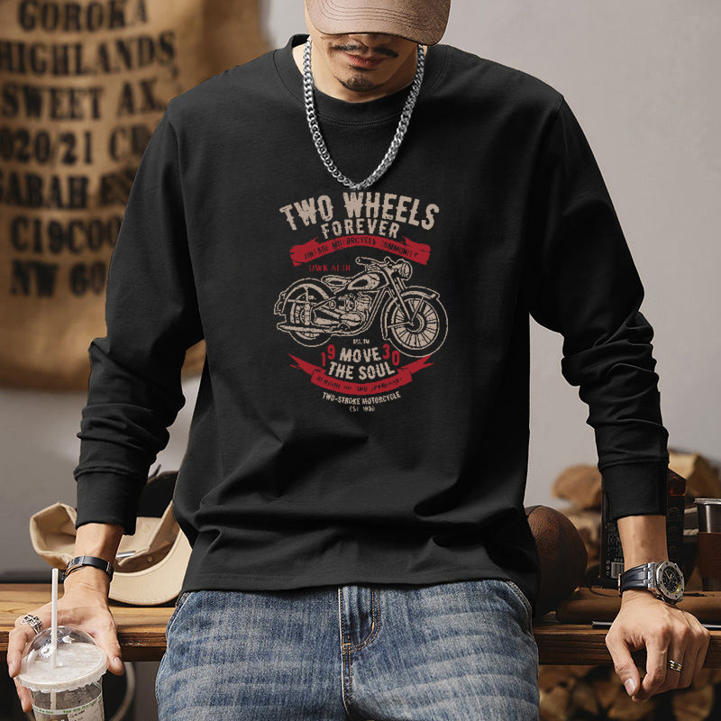 美式潮牌复古重磅纯棉长袖t恤男春秋季新款宽松青少年上衣打底衫,男装,T恤,淘宝优惠券,粉丝福利购,淘宝优惠卷