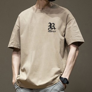 T恤男生港风潮流ins百搭透气宽松潮牌打底衫 纯棉短袖 新款 2026夏季