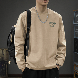 重磅纯棉卫衣宽松体恤内搭加厚打底衫 2025秋冬季 上衣 t恤男士 长袖