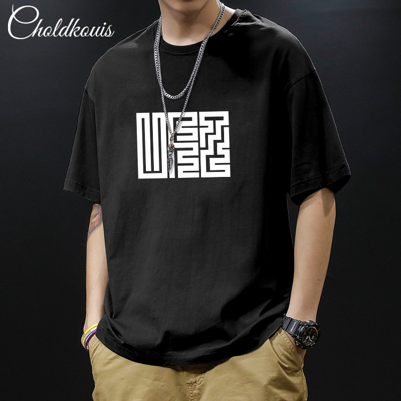 短袖T恤男夏季2024新款美式纯棉上衣ins潮牌半袖港风宽松男生体恤