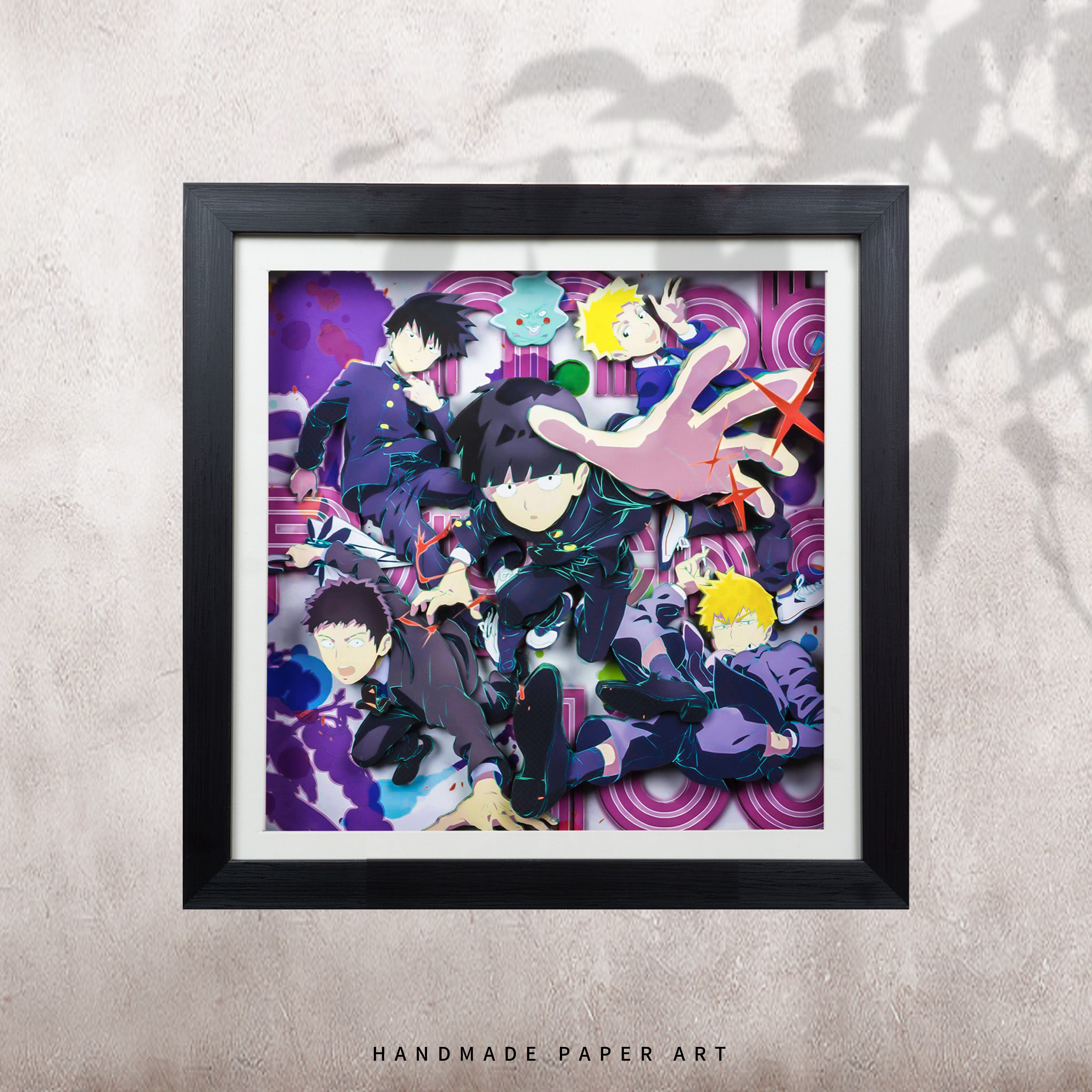 灵能百分百动漫周边浮空五人组立体画客厅背景壁画卧室布景3d挂画