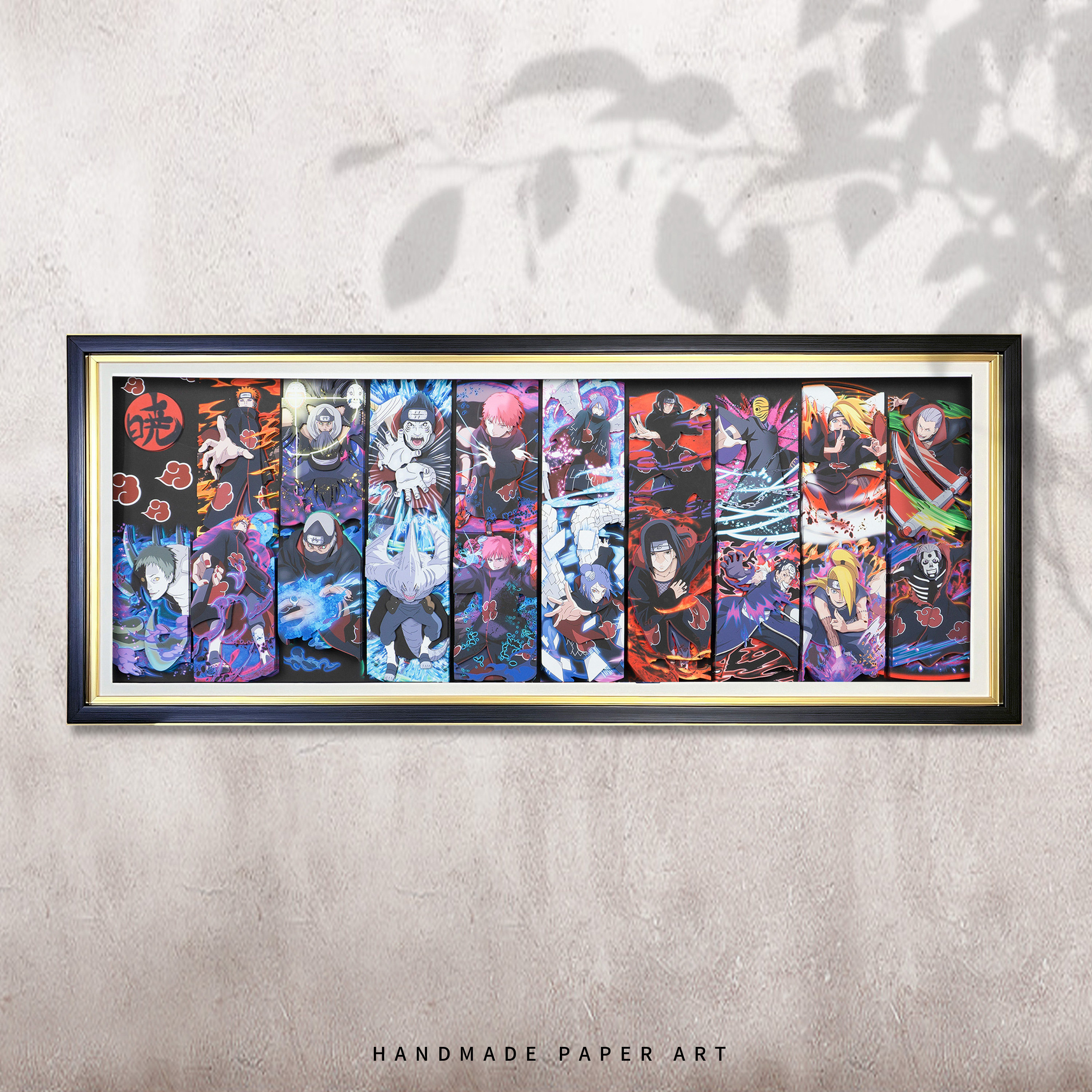 火影忍者晓组织十人大合集全家福装饰画动漫立体画木叶村卧室壁画