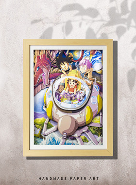 七龙珠动漫立体画GT小芳周边手办纸艺画客厅布景壁画卧室装饰挂画