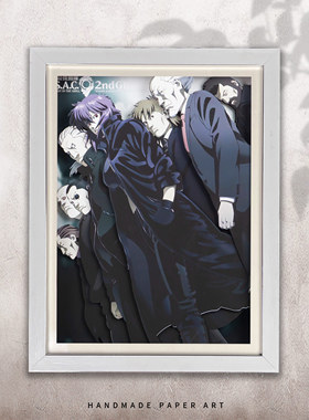 攻壳机动队3d画经典科幻动漫海报装饰画相框画公安九课全员合集