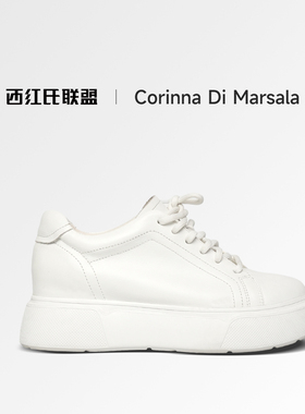 Corinna di Marsala小白鞋真皮增高厚底2023新款百搭轻便女鞋