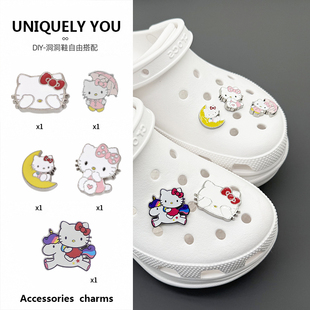 HelloKitty洞洞鞋配饰Cross金属凯蒂猫鞋花卡洛驰洞洞鞋DIY鞋扣
