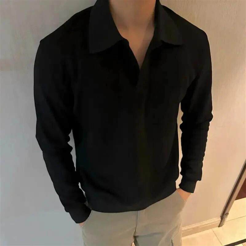 元梦精选店海鸥领POLO衫男款美式健身运动长袖正肩套头卫衣