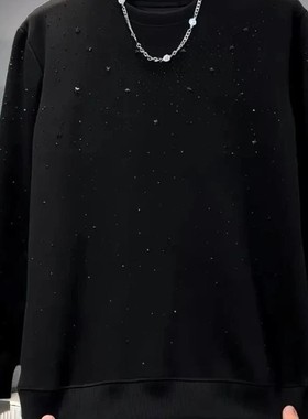 特琪轻奢服饰满r天星卫衣欧货烫钻圆领F打底衫长q袖t恤i男秋卫衣