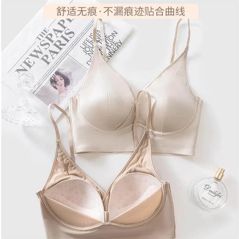 壹禾YIHO高定法式缎面固定杯无钢圈裹胸薄款内衣