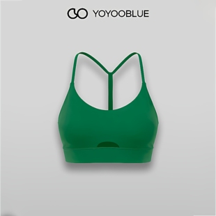 YOYOOBLUE 细肩带美背文胸女 短款透气瑜伽服网球健身运动内衣