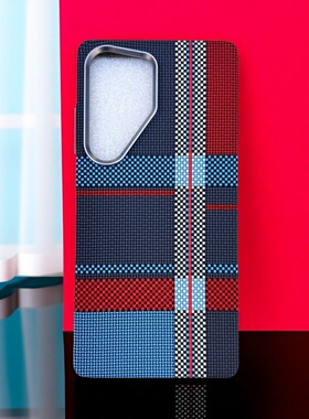 适用三星s25手机壳S24plus撞色S23ultra碳纤维纹水贴内置磁吸充电商务凯夫拉纹理防摔通用PC硬壳保护套