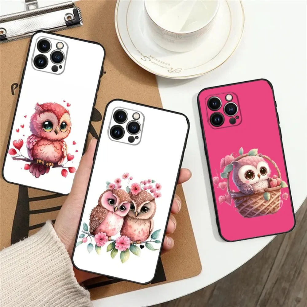可爱猫头鹰后盖式手机壳