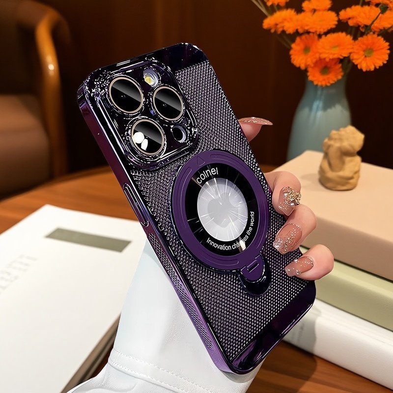 适用苹果iPhone16镂空散热1514plus手机壳13pro磁吸旋转支架漏标12promax新款防摔时尚简约保护套,3C数码配件,手机保护套/壳,淘宝优惠券,粉丝福利购,淘宝优惠卷