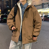 冬季外套男F工装大口袋连帽羽绒棉服加厚棉衣冲锋衣男88108-P120，男装棉衣，电商A005A