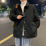 冬季外套男C菱形格子羽绒棉服加厚保暖棉衣冲锋衣男88091-特P80，男装棉衣，电商A005A