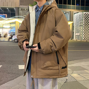 冬季外套男D工装大口袋连帽羽绒棉服加厚棉衣冲锋衣男88108-P120图片