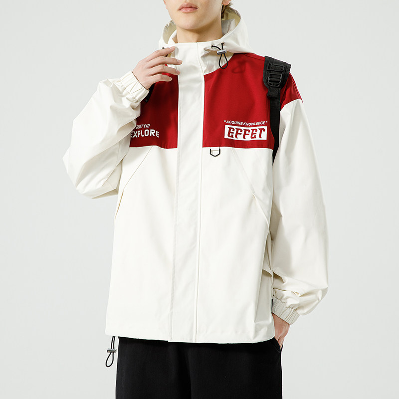 港风日系A工装冲锋衣夹克连帽学生印花外套JN81037-P78,男装夹克,电商A005A
