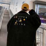 港风直播D羊羔毛摇粒绒小蜜蜂刺绣棉衣棉袄A005A-J8069P80控108，男装夹克，电商A005A