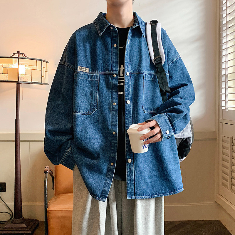 港风B工装多口袋立体剪裁衬衫夹克牛仔衣外套男86039-P88图片
